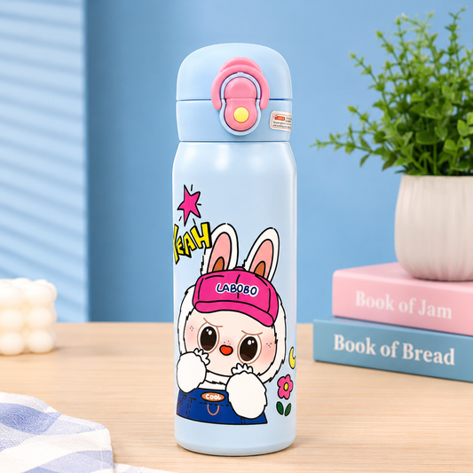 Korean-Inspired Aesthetic Water Bottle with Push-Button Flip Lid | Reusable Everyday Hydration Bottle for All Ages 500ml