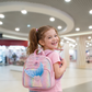 Girls Mermaid Backpack with Bow, Cute Pink School Bag for Kids, Glitter Tail Design, Lightweight Travel & Preschool Bag