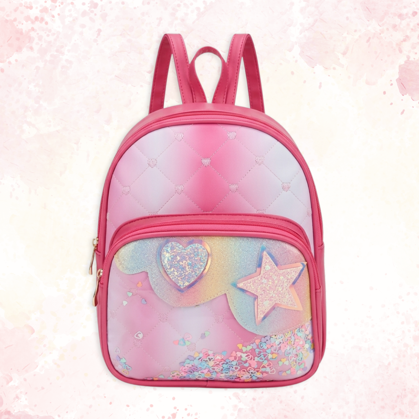Cute Girls Mini Backpack with Sequin Heart & Star Design | Lightweight School Bag for Kids | Stylish Small Backpack for Girls