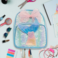 Girls Mermaid Backpack with Bow, Cute Pink School Bag for Kids, Glitter Tail Design, Lightweight Travel & Preschool Bag