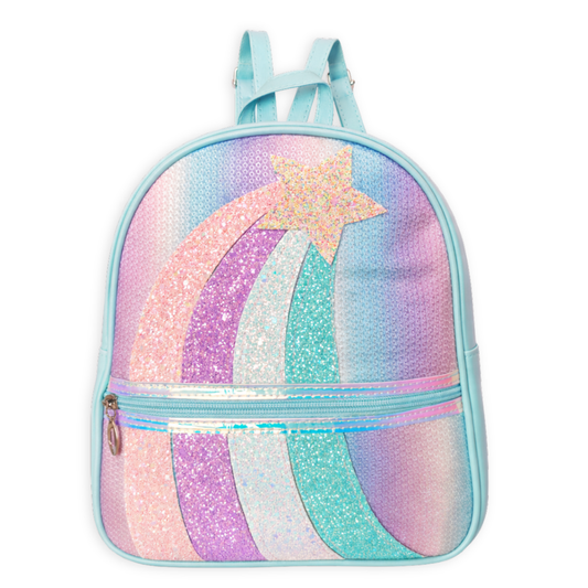 Girls Glitter Rainbow Backpack | Sparkle Star School Bag for Kids 2–12 Years | Lightweight Preschool & Travel Bag with Adjustable Straps