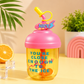 Sipper Cup with Twisted Straw & Spill-Resistant Lid 600 ml Plastic Sipper