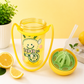 Water Bottle with Straw & Carry Handle, Fruit Infuser Bottle, BPA free 450ml, Silicon Sipper