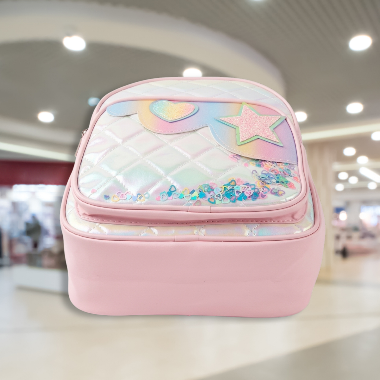Cute Girls Mini Backpack with Sequin Heart & Star Design | Lightweight School Bag for Kids | Stylish Small Backpack for Girls