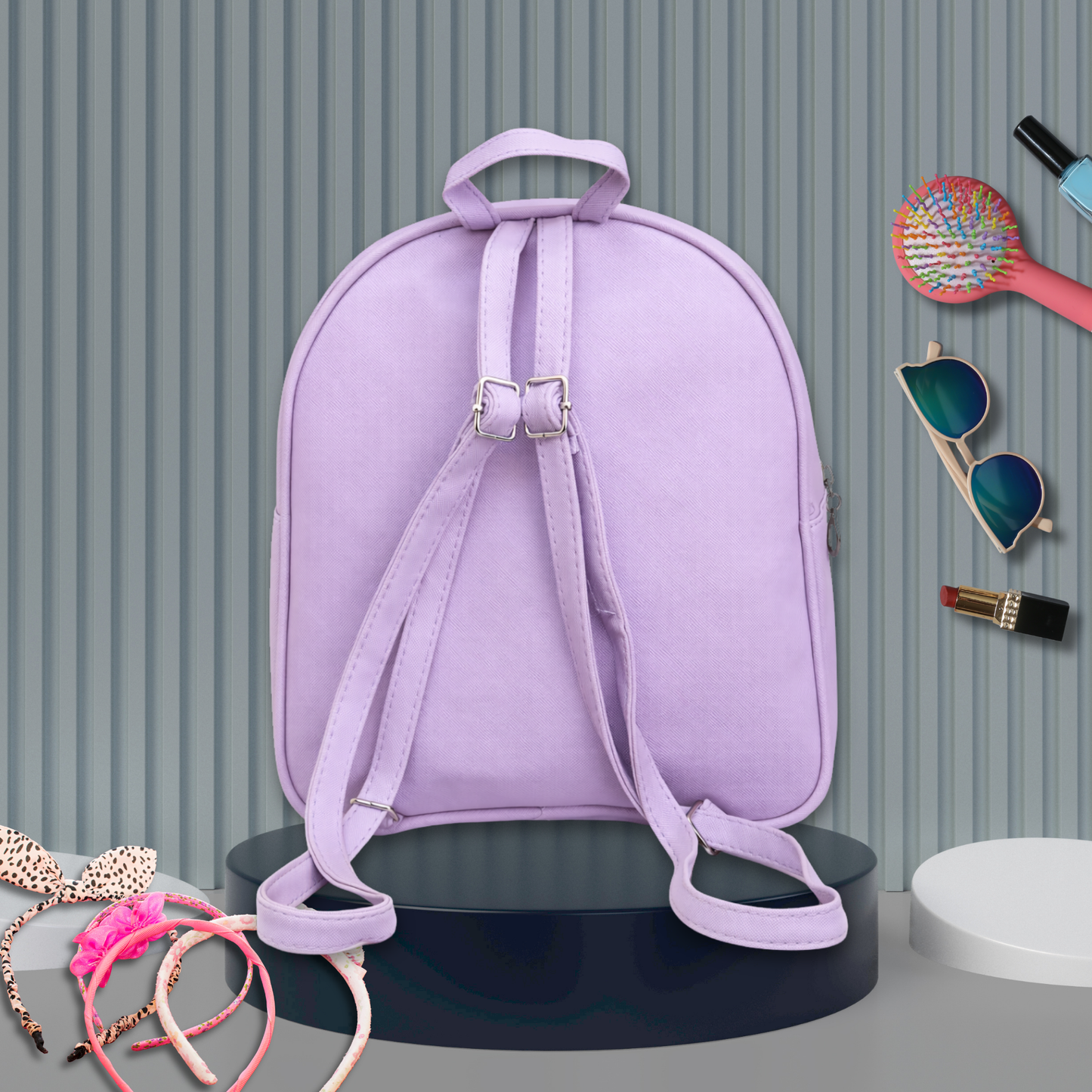 Girls Smile Sequin Backpack with Cute Bunny Plush | Light Kids School Bag | Stylish Mini Backpack for Toddlers & Primary Students | Mini Travel School Bag with Zip Pocket