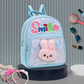 Girls Smile Sequin Backpack with Cute Bunny Plush | Light Kids School Bag | Stylish Mini Backpack for Toddlers & Primary Students | Mini Travel School Bag with Zip Pocket