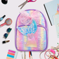 Girls Mermaid Backpack with Bow, Cute Pink School Bag for Kids, Glitter Tail Design, Lightweight Travel & Preschool Bag