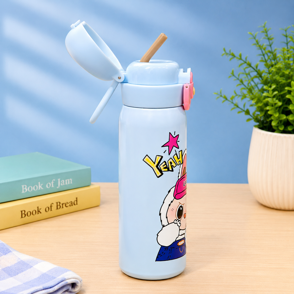 Korean-Inspired Aesthetic Water Bottle with Push-Button Flip Lid | Reusable Everyday Hydration Bottle for All Ages 500ml
