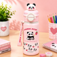 Vaidira Cute Panda Water Bottle | Leak-Proof | Flip Cap & Strap 600 ml Stainless Steel Sipper