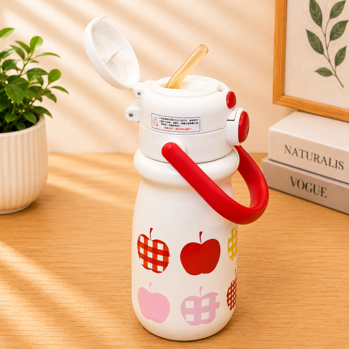 Portable Printed Water Bottle with Carry Handle & Secure Flip Lid – Stylish Everyday Hydration Bottle - 500ml