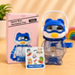 Cute Robot Design Water Bottle with Straw & Carry Handle – Reusable Kids Drinking Bottle - 700ml