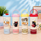 Korean-Style Printed Water Bottle with Carry Handle | Cute Character Design Reusable Drinking Bottle for Home, School, Office & Trave - 750ml