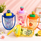 Water Bottle with Straw & Carry Handle, Fruit Infuser Bottle, BPA free 450ml, Silicon Sipper