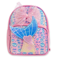 Girls Mermaid Backpack with Bow, Cute Pink School Bag for Kids, Glitter Tail Design, Lightweight Travel & Preschool Bag